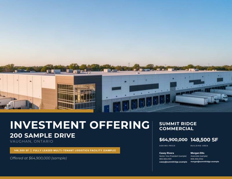 Bold theme cover, sample from a fictitious test listing