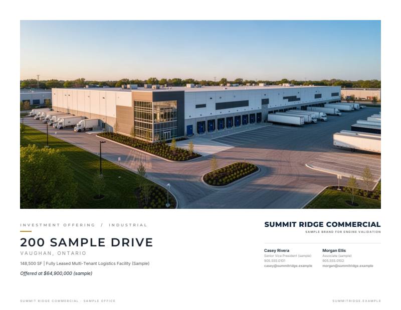 Minimal theme cover, sample from a fictitious test listing